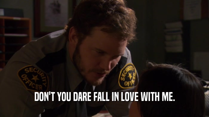 DON'T YOU DARE FALL IN LOVE WITH ME.  