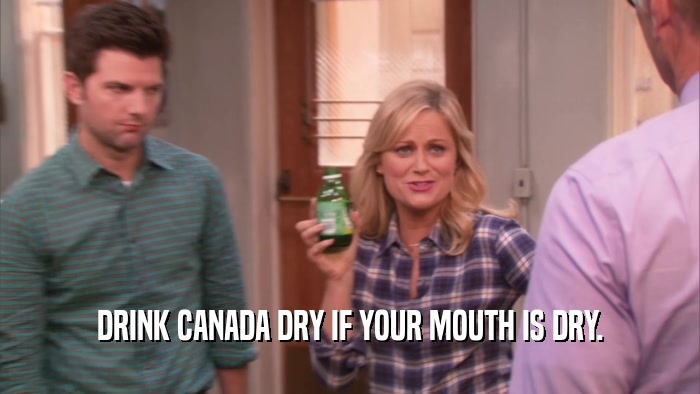 DRINK CANADA DRY IF YOUR MOUTH IS DRY.  