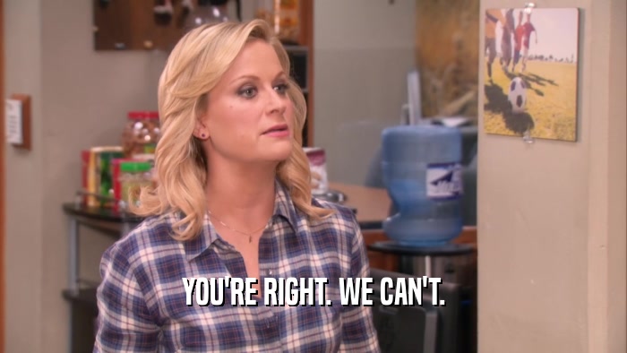 YOU'RE RIGHT. WE CAN'T.  