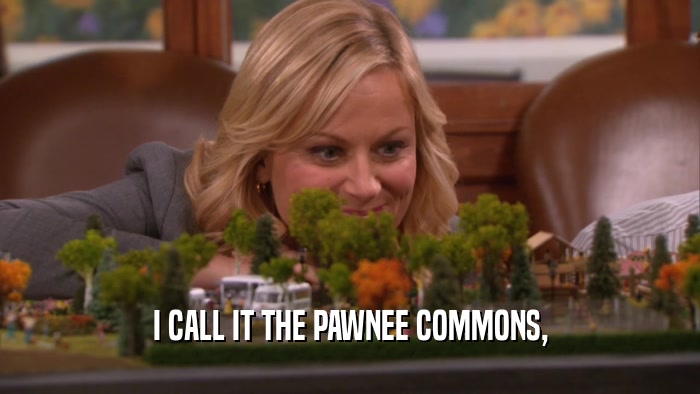 I CALL IT THE PAWNEE COMMONS,  