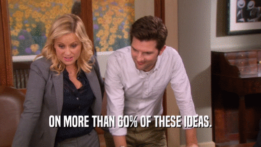ON MORE THAN 60% OF THESE IDEAS.  