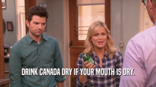 DRINK CANADA DRY IF YOUR MOUTH IS DRY.  