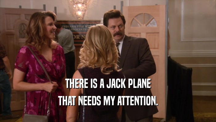 THERE IS A JACK PLANE THAT NEEDS MY ATTENTION. 