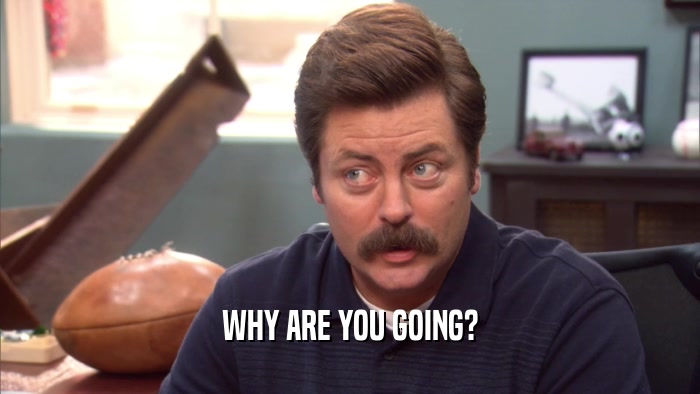 WHY ARE YOU GOING?  