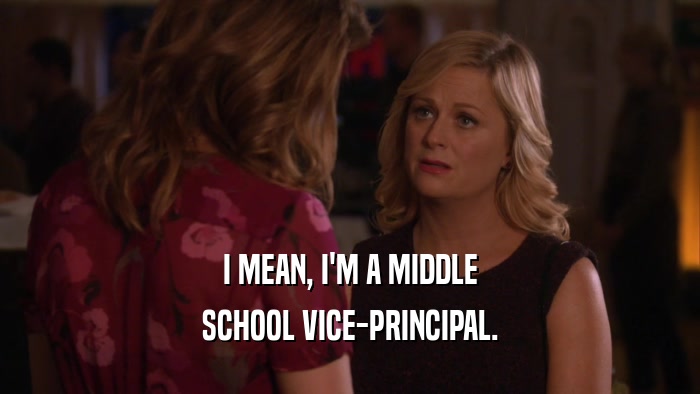 I MEAN, I'M A MIDDLE SCHOOL VICE-PRINCIPAL. 