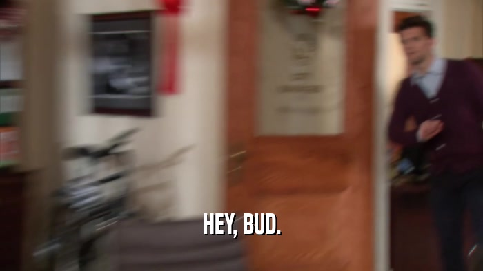 HEY, BUD.  