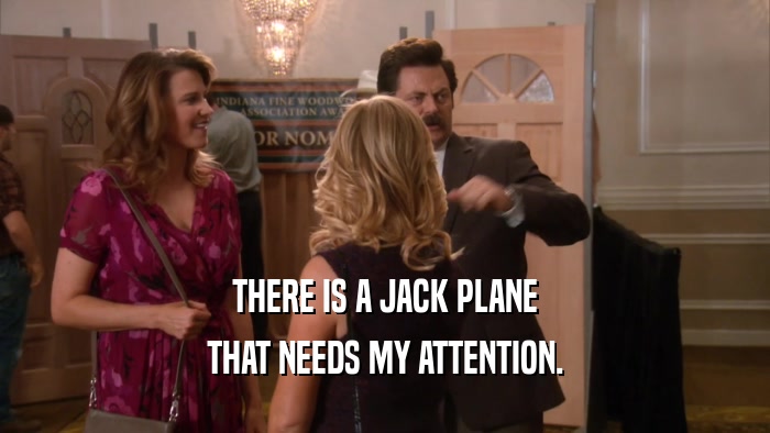 THERE IS A JACK PLANE THAT NEEDS MY ATTENTION. 