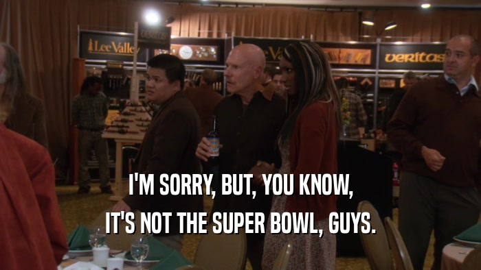I'M SORRY, BUT, YOU KNOW, IT'S NOT THE SUPER BOWL, GUYS. 