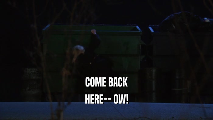 COME BACK HERE-- OW! 