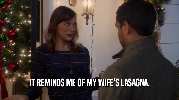 IT REMINDS ME OF MY WIFE'S LASAGNA.  