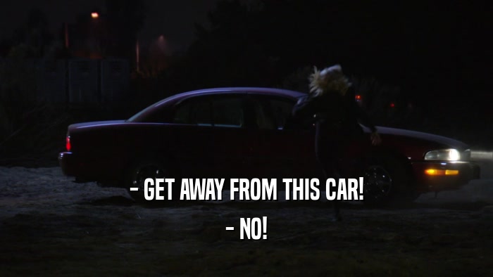 - GET AWAY FROM THIS CAR! - NO! 