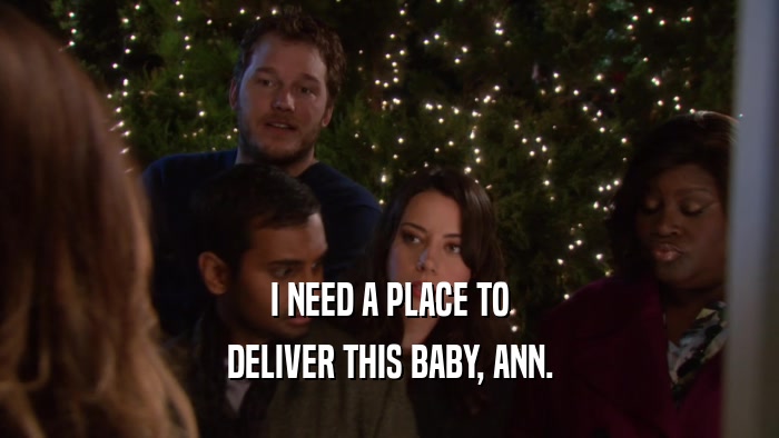 I NEED A PLACE TO DELIVER THIS BABY, ANN. 