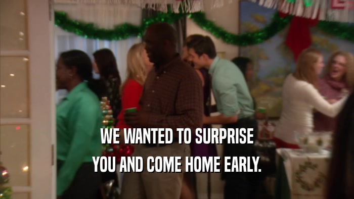 WE WANTED TO SURPRISE YOU AND COME HOME EARLY. 