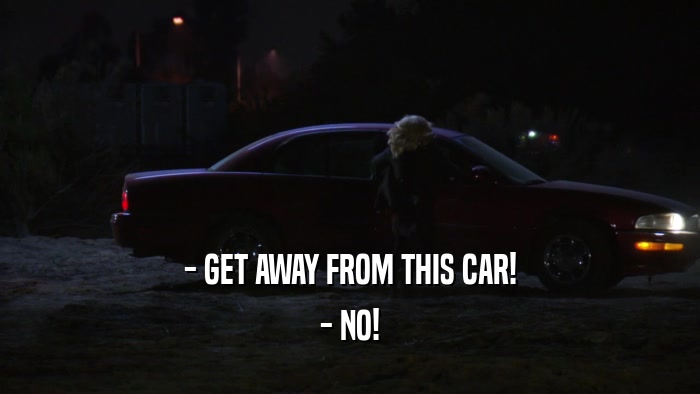 - GET AWAY FROM THIS CAR! - NO! 