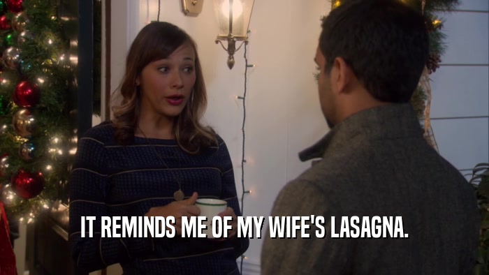 IT REMINDS ME OF MY WIFE'S LASAGNA.  