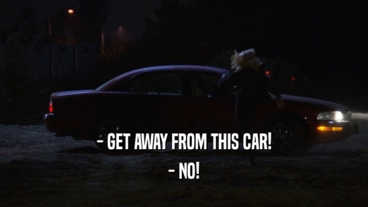 - GET AWAY FROM THIS CAR! - NO! 