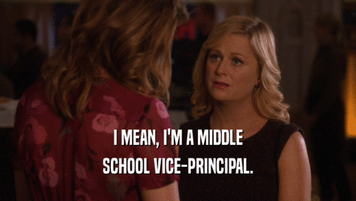 I MEAN, I'M A MIDDLE SCHOOL VICE-PRINCIPAL. 