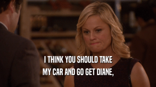 I THINK YOU SHOULD TAKE MY CAR AND GO GET DIANE, 