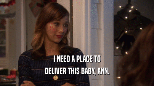 I NEED A PLACE TO DELIVER THIS BABY, ANN. 
