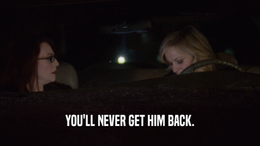 YOU'LL NEVER GET HIM BACK.  