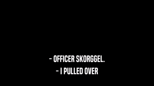 - OFFICER SKORGGEL. - I PULLED OVER 