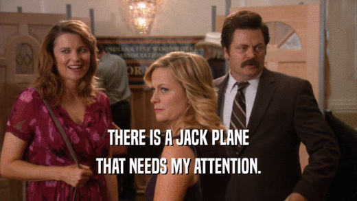 THERE IS A JACK PLANE THAT NEEDS MY ATTENTION. 