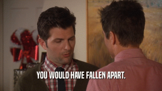 YOU WOULD HAVE FALLEN APART.  