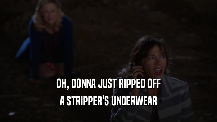 OH, DONNA JUST RIPPED OFF A STRIPPER'S UNDERWEAR 