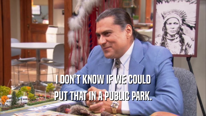 I DON'T KNOW IF WE COULD PUT THAT IN A PUBLIC PARK. 