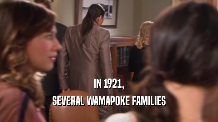 IN 1921, SEVERAL WAMAPOKE FAMILIES 