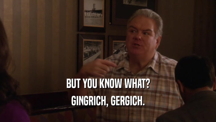 BUT YOU KNOW WHAT? GINGRICH, GERGICH. 
