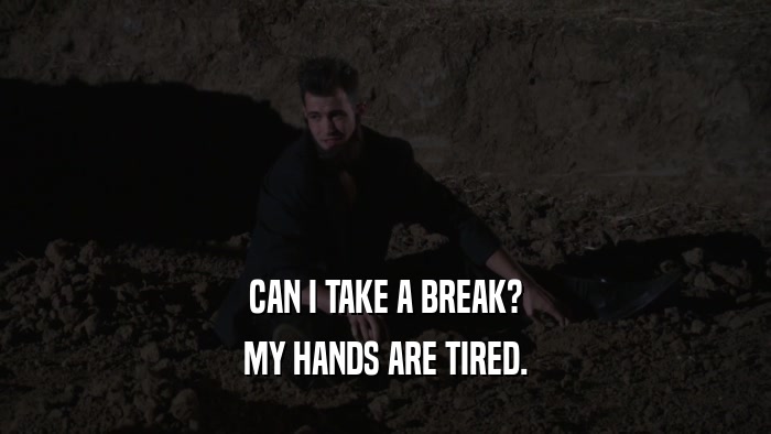 CAN I TAKE A BREAK? MY HANDS ARE TIRED. 