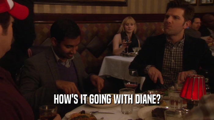 HOW'S IT GOING WITH DIANE?  