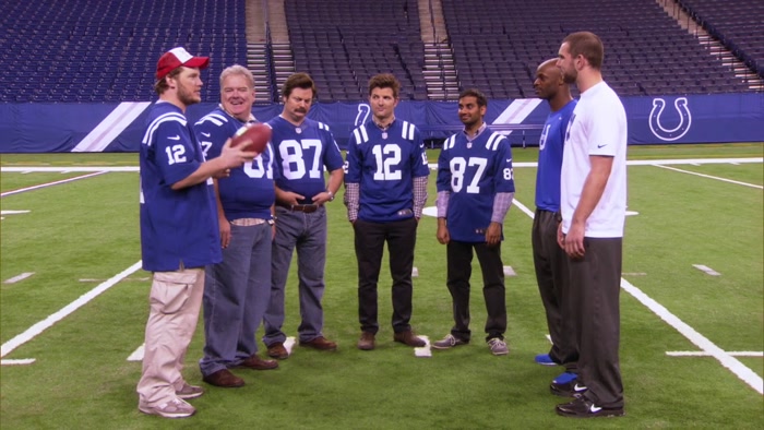 IT'S EVERY GROOM'S DREAM TO CATCH A TOUCHDOWN PASS 