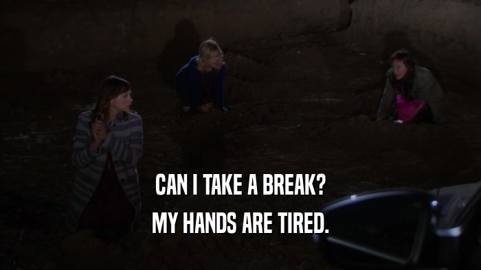CAN I TAKE A BREAK? MY HANDS ARE TIRED. 