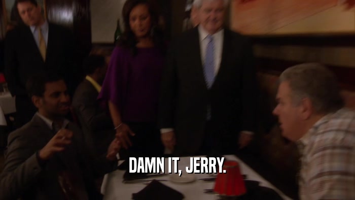 DAMN IT, JERRY.  