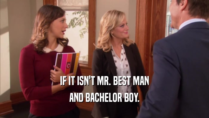IF IT ISN'T MR. BEST MAN AND BACHELOR BOY. 