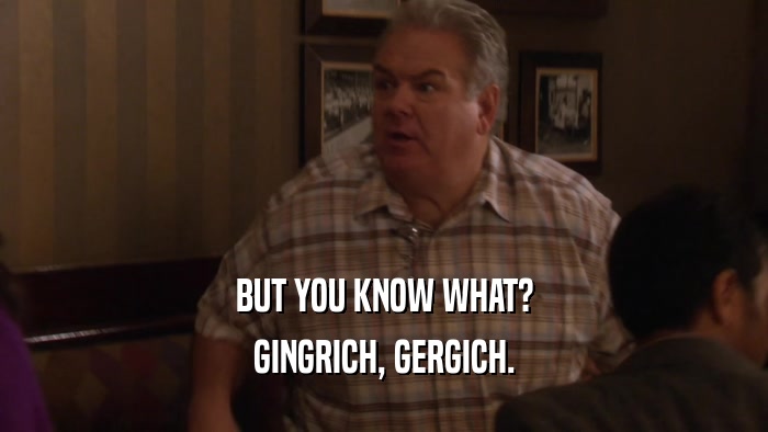 BUT YOU KNOW WHAT? GINGRICH, GERGICH. 