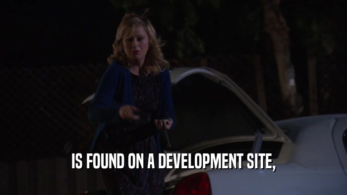 IS FOUND ON A DEVELOPMENT SITE,  