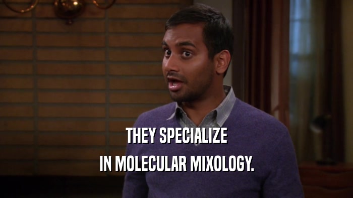 THEY SPECIALIZE IN MOLECULAR MIXOLOGY. 