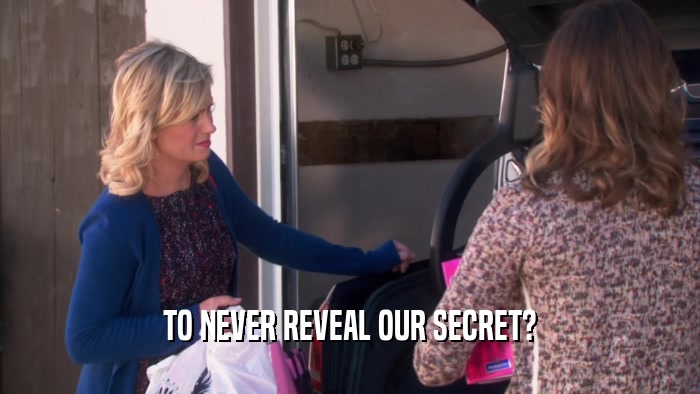 TO NEVER REVEAL OUR SECRET?  