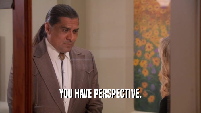 YOU HAVE PERSPECTIVE.  