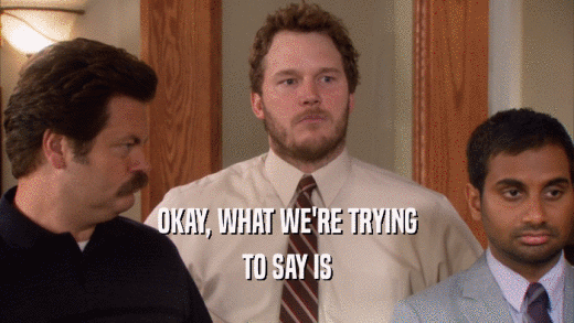 OKAY, WHAT WE'RE TRYING TO SAY IS 
