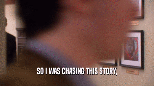 SO I WAS CHASING THIS STORY,  