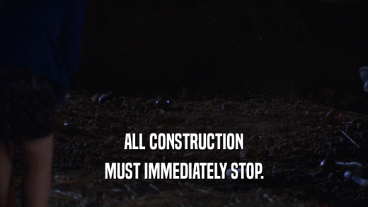 ALL CONSTRUCTION MUST IMMEDIATELY STOP. 