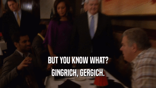 BUT YOU KNOW WHAT? GINGRICH, GERGICH. 
