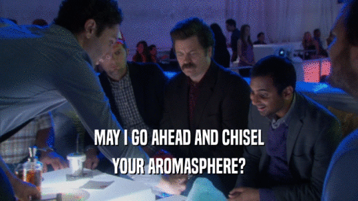 MAY I GO AHEAD AND CHISEL YOUR AROMASPHERE? 