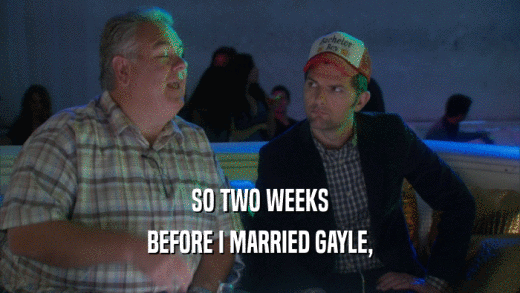 SO TWO WEEKS BEFORE I MARRIED GAYLE, 
