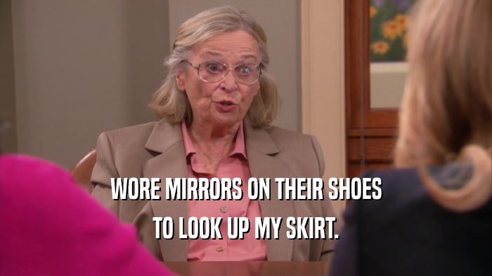 WORE MIRRORS ON THEIR SHOES TO LOOK UP MY SKIRT. 