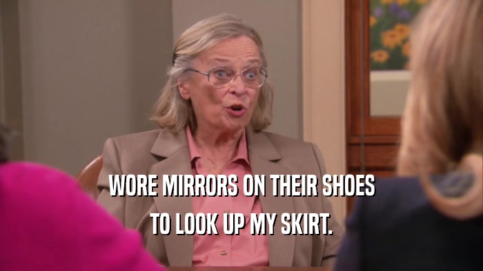 WORE MIRRORS ON THEIR SHOES TO LOOK UP MY SKIRT. 
